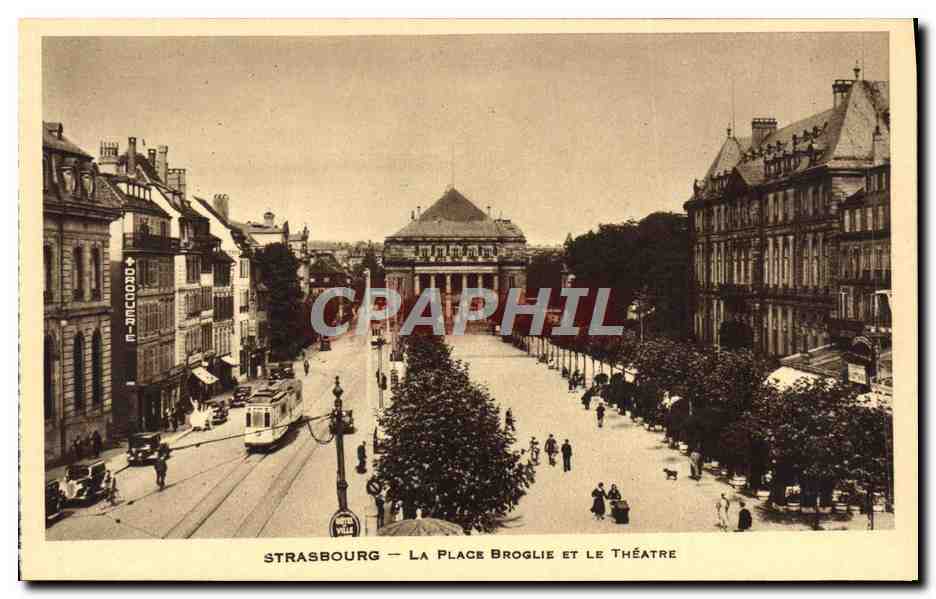 CPA Strabourg La Place Broglie et le Theatre