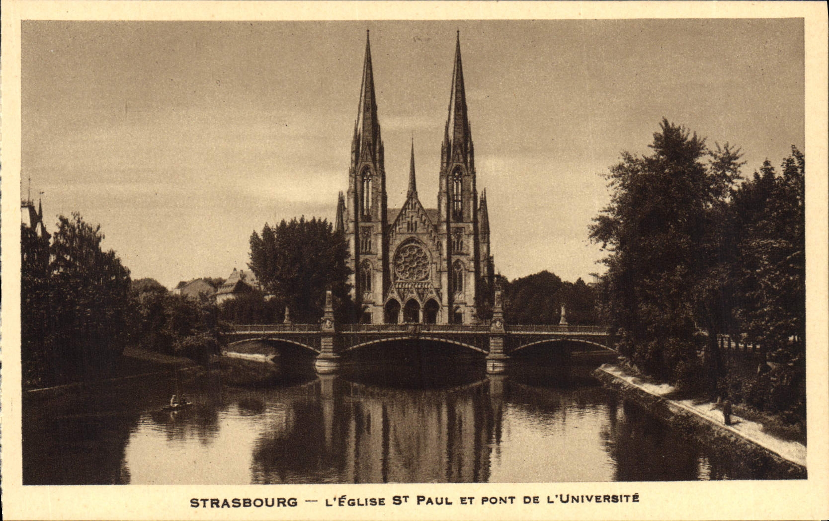 CPA Strasbourg L'Eglise St Paul et Pont de L'Universite