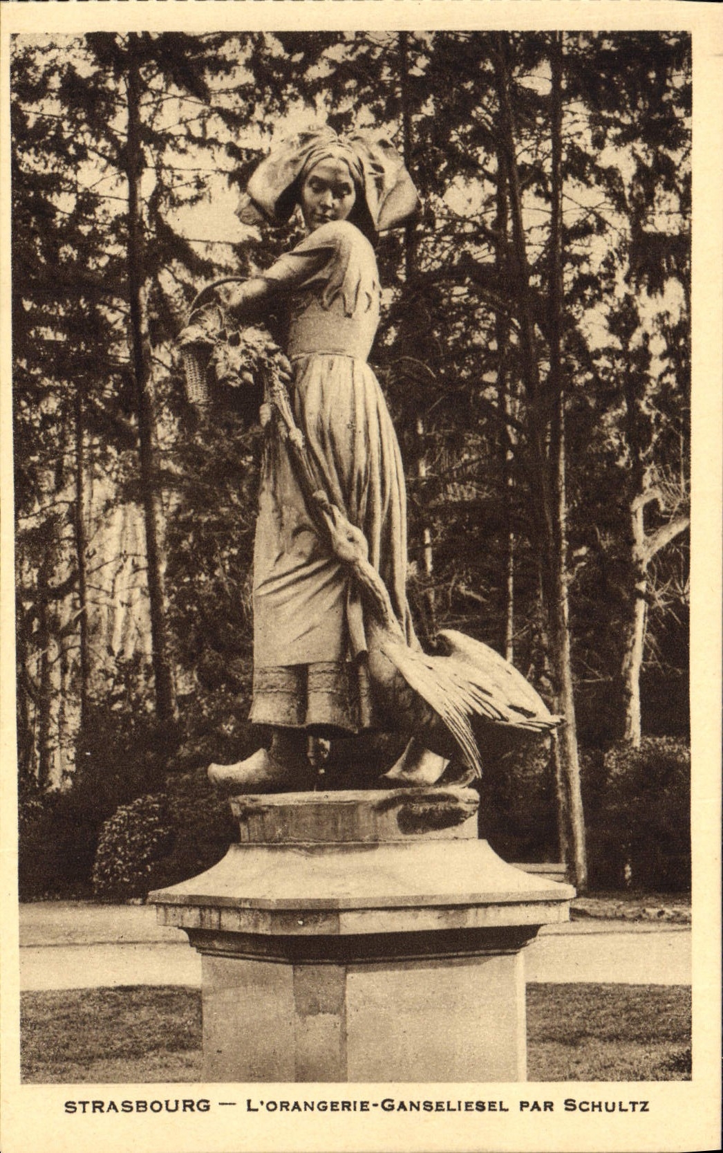 CPA Strasbourg L'Orangerie Cigogne