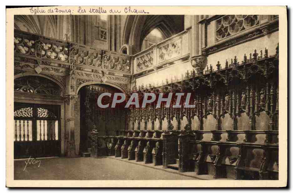 CPA Bourg Eglise de Brou Les Stalles du Choeur