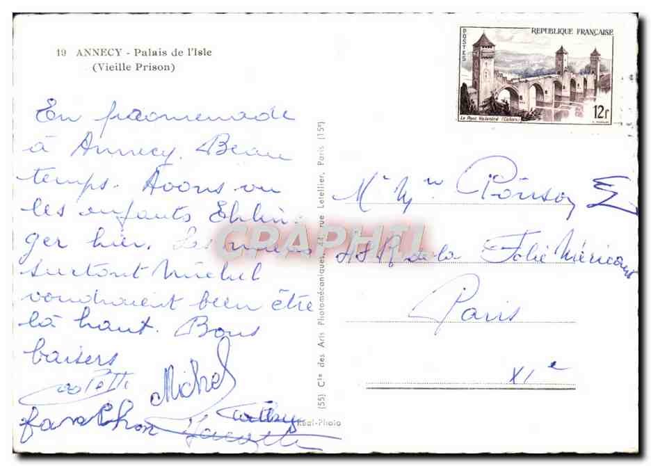 CPM Annecy Palais de I'Isle Lavandiere — Reverso
