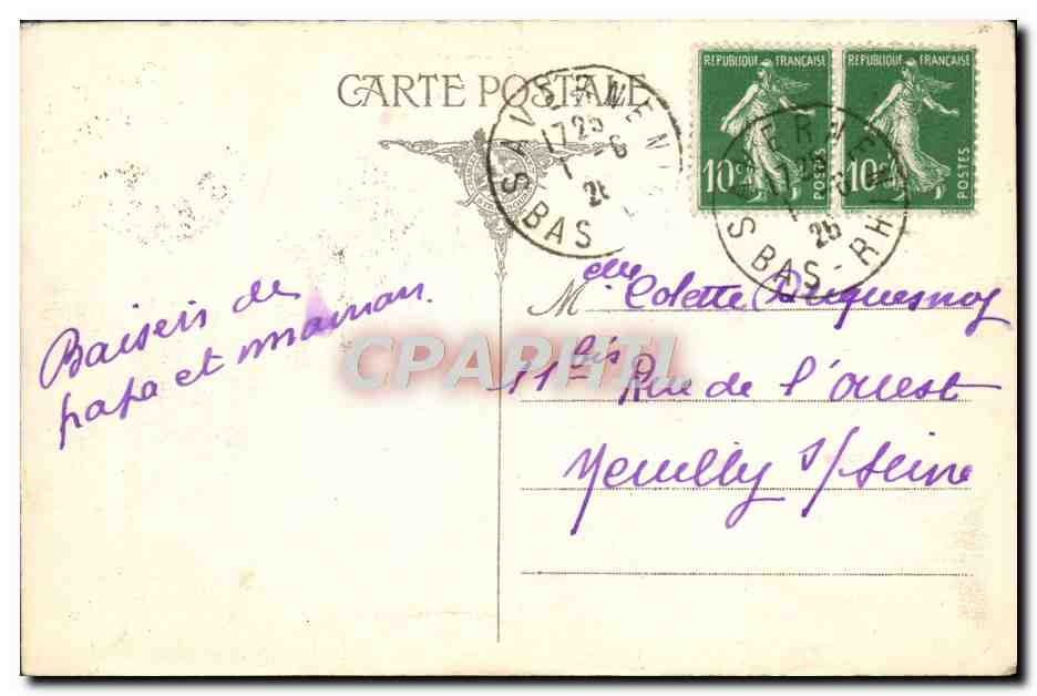 CPA L'Alsace Pittoresque Environs de Saverne Le Canal de la Marne au Rhin — Rückseite