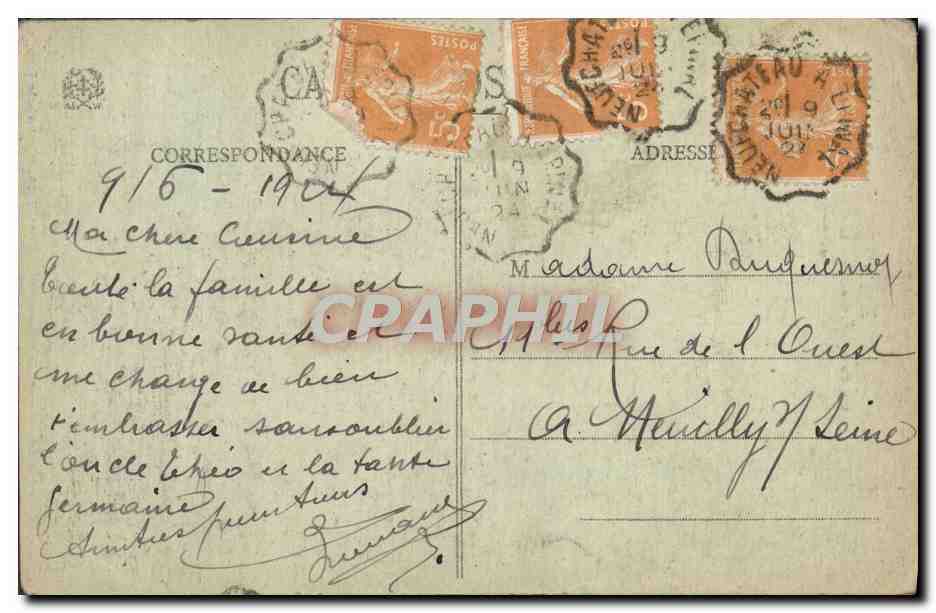 Les Hautes Vosges — Un Coin des Rives du Lac Blanc et le Château du Hans — Ad. Weick, Saint-Dié, N° 9646 — Verso