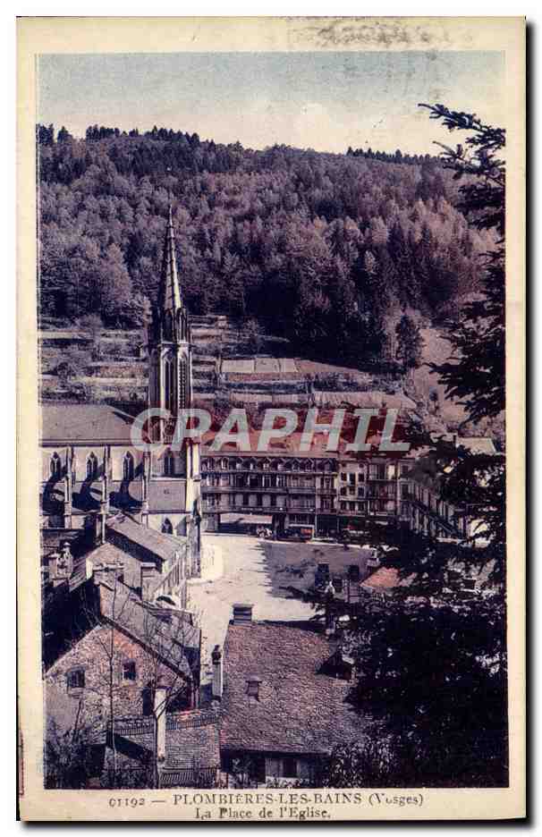 CPA Plombieres Les Bains La Place de L'Eglise
