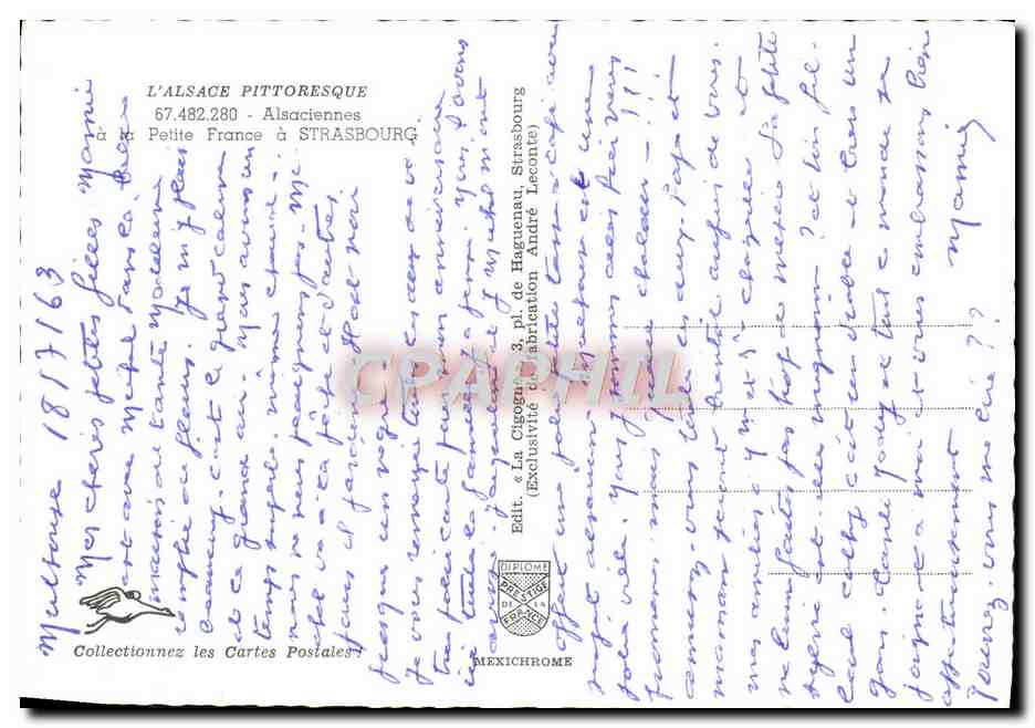 CPM L'Alsase Pittoresque Alsaciennes la Petite Francce A Strasbourg Folklore — Verso