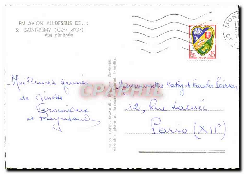 Saint-Rémy (Côte-d'Or) — Vue générale — Édition LAPIE, n°5 — Rückseite