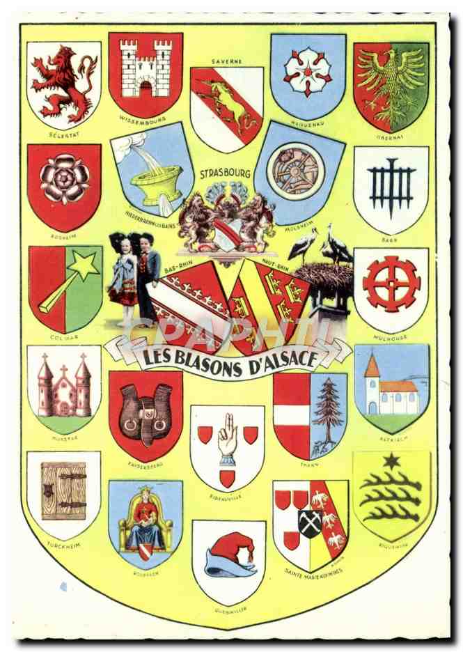 CPM Strasbourg Les Blaons D'Alsace Selestat Saverne Licorne lion 