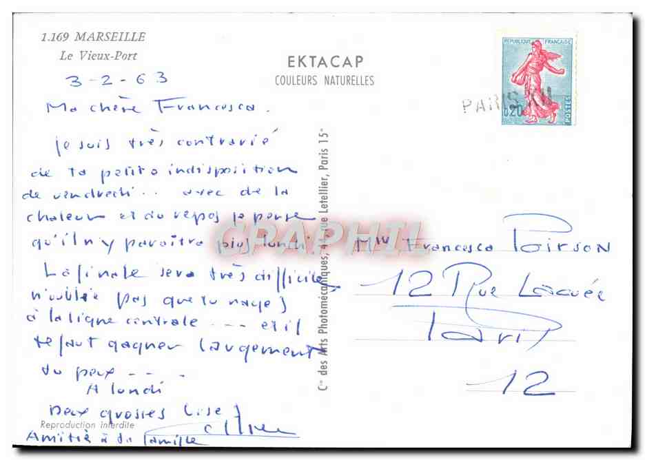Le Vieux-Port — Marseille — Éditeur EKTACAP — Verso