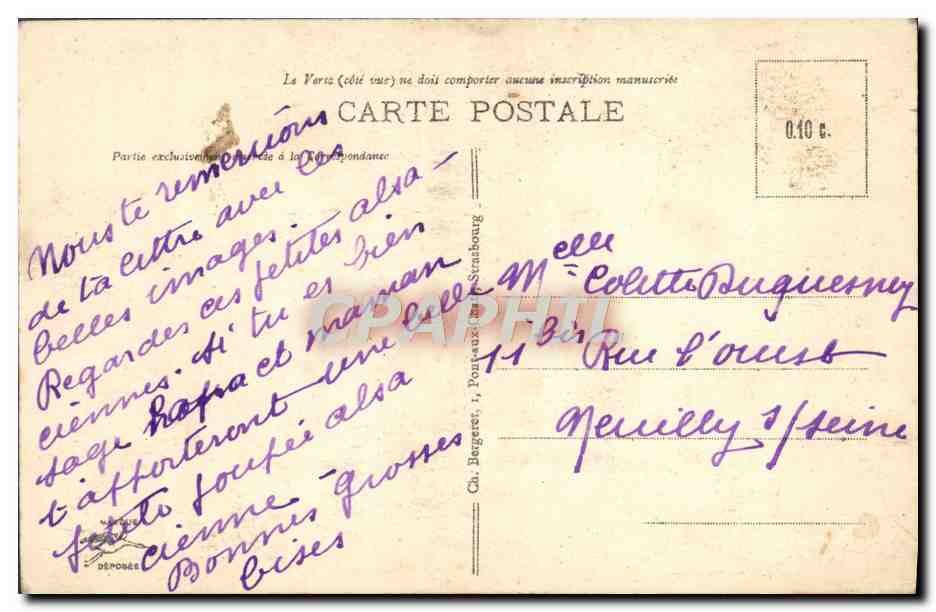 CPA Alsace Folklore  — Rückseite
