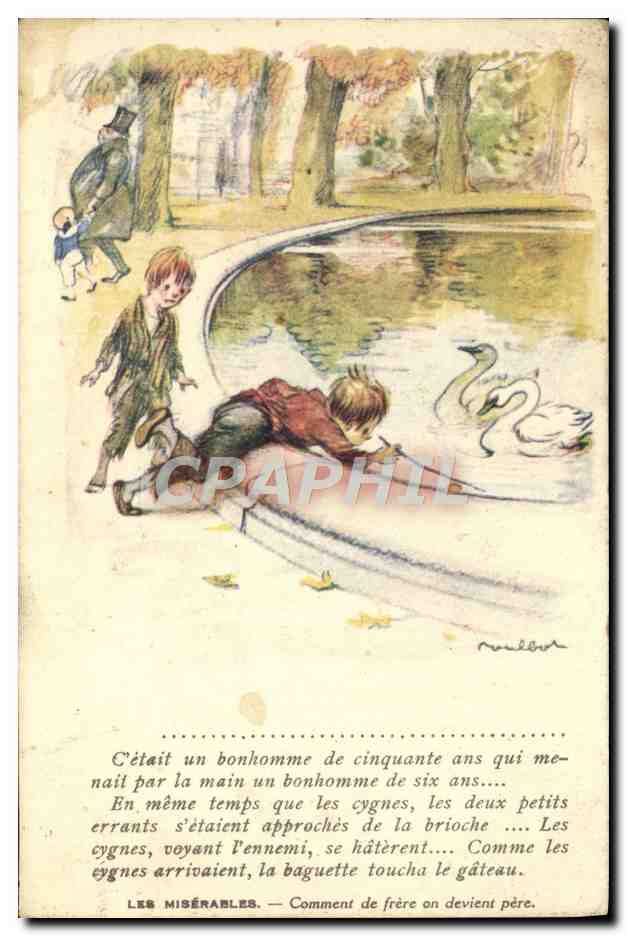 CPA Les Miserables Victor Hugo Victor Hugo Cygnes 