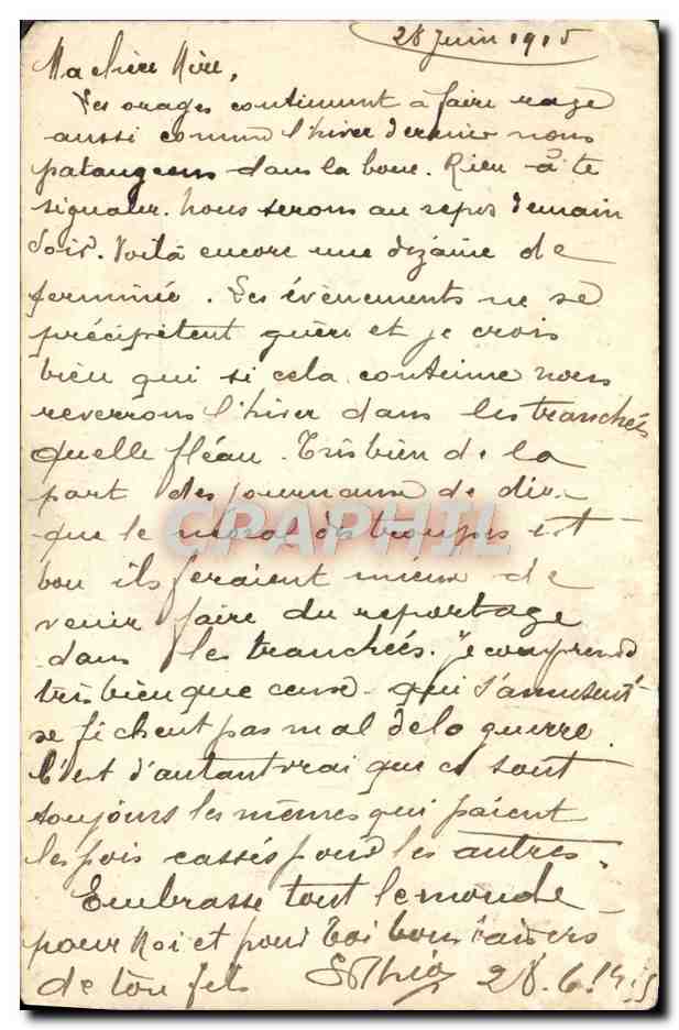 CPA Touring Club de France 1915 — Verso
