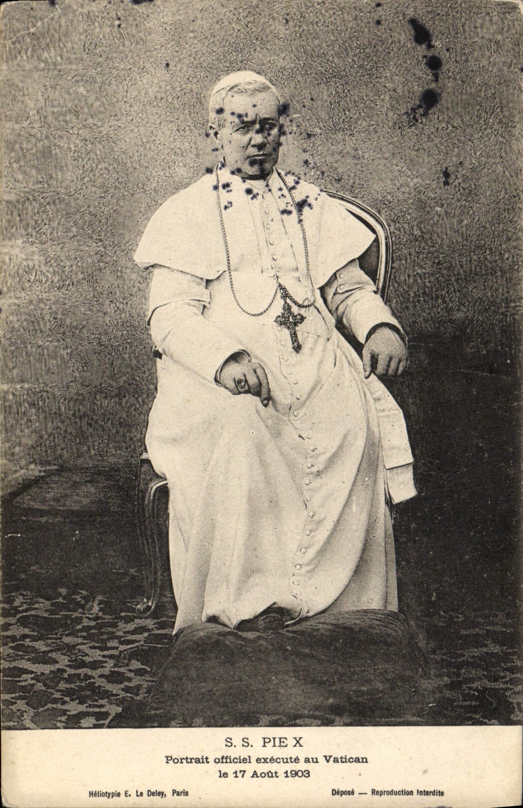CPA SS PIE X Portrait officiel execute au Vatican 1903 