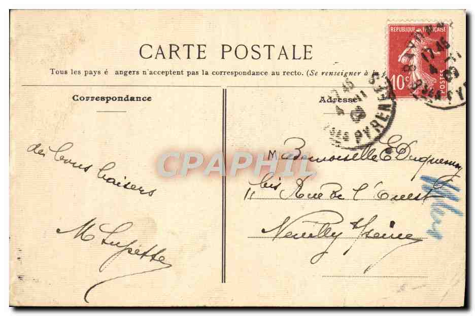Bayonne — Pont Marengo — éditeur C. Fournil, n°16 — Verso