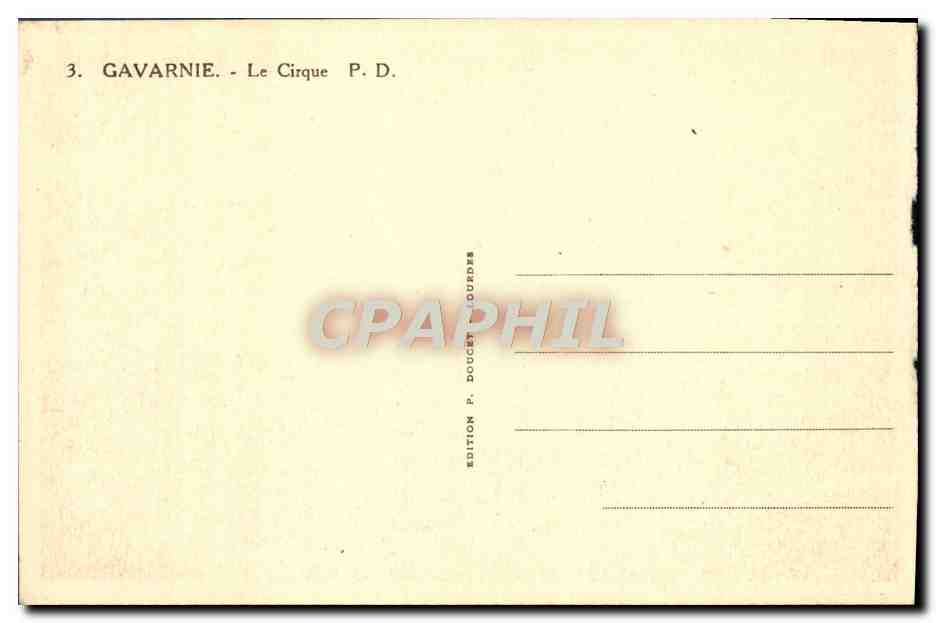 CPA Gavarnie Le Cirque — Verso