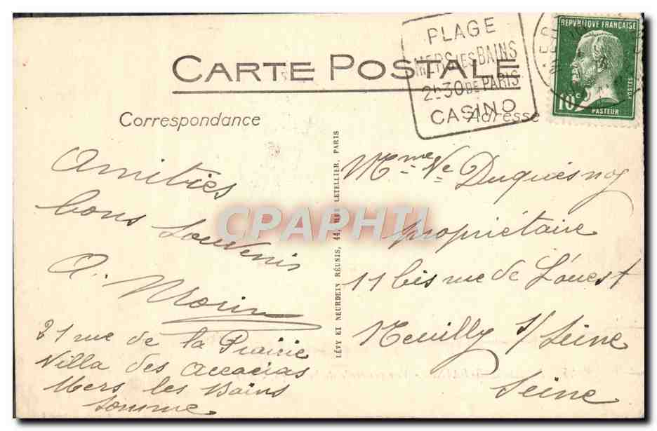 CPA Mers Les Bains Vue Generale de la Plage — Verso