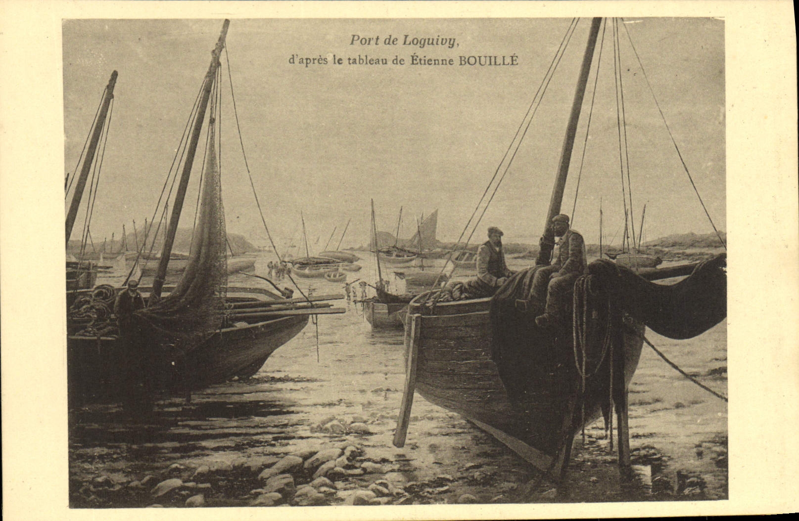 CPA Port de Loguivy d'apres le tableau de Etienne Bouille Bateaux
