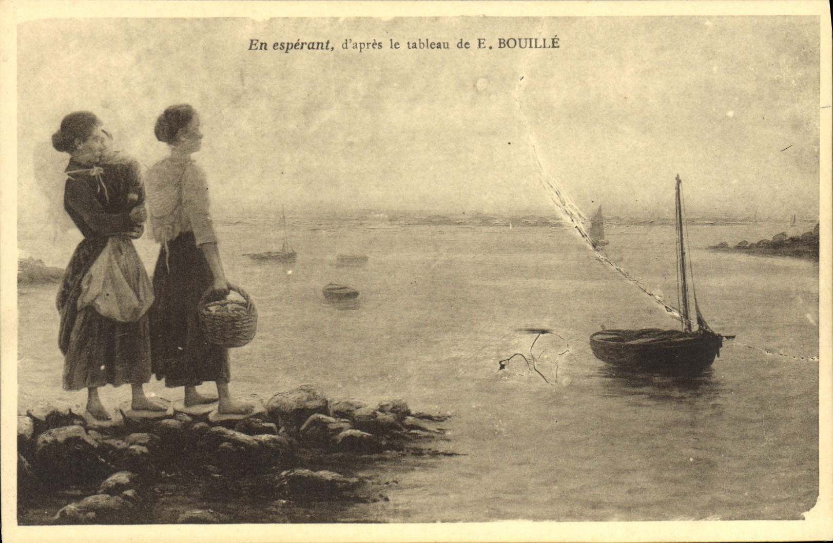 CPA En esperant d'apres la tableau de Bouille