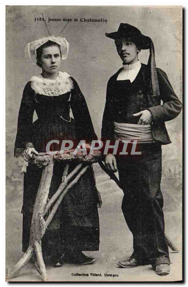 CPA Jeanes Gens de Chateaulin Folklore 