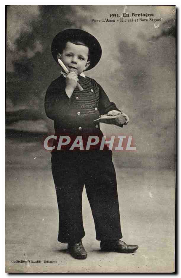 CPA En Bretagne Pont L'abbe Kic sal et Bara Segael Enfant Folklore
