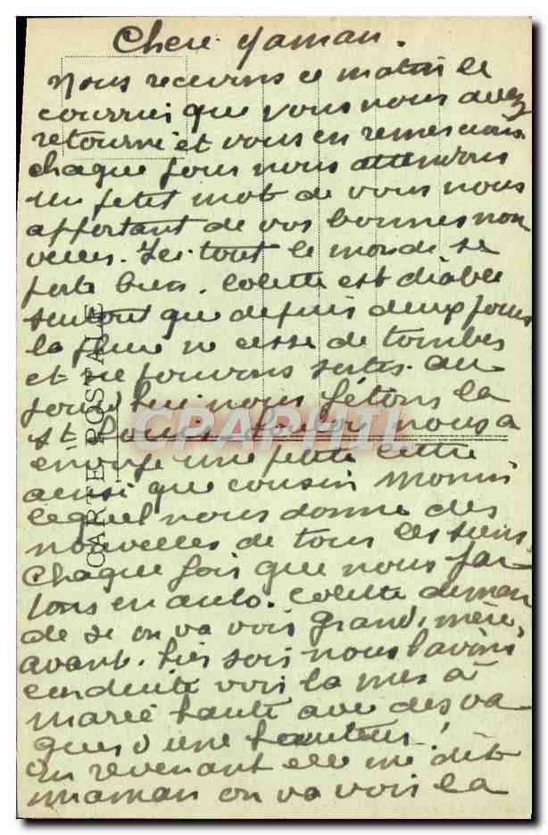 CPA Reverie Jeune Fille de Pont Aven Folmklore  — Verso