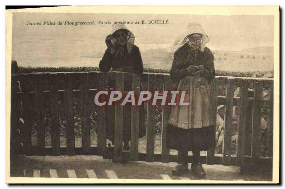 CPA Jeunes Filles de Plougrescant d'apres le tableau Bouille