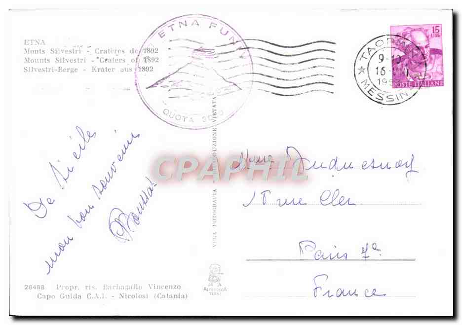 CPM Etna Monti Silvestri — Rückseite