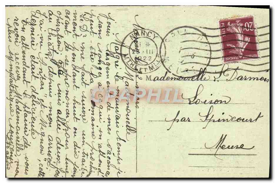 CPA Nancy Place Stanislas Grilles en fer forge de Jean Lamour Fontaine d'Amphitrite — Verso