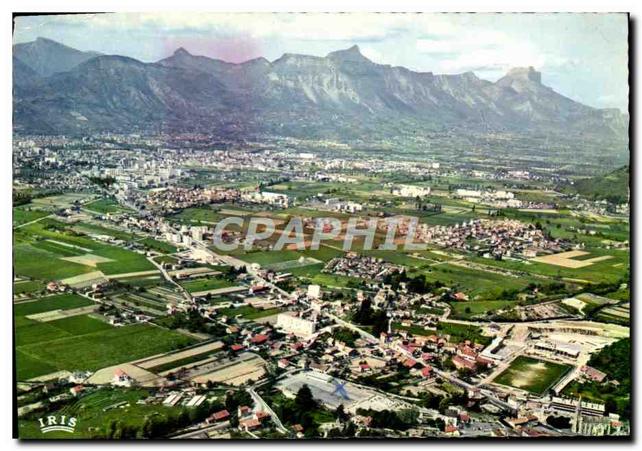 CPM Grenoble Vue Generale Au Premier Plan Eybens Et La Route Napoleon Dent de Crolles et le Chamechaude