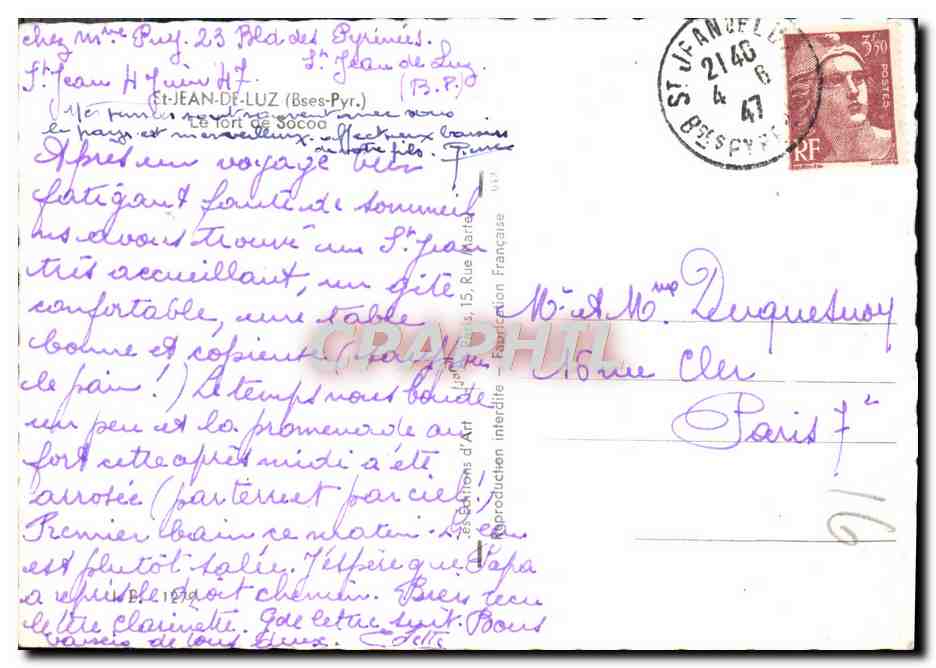 Le Fort de Socoa — Saint-Jean-de-Luz — Yvon — Verso