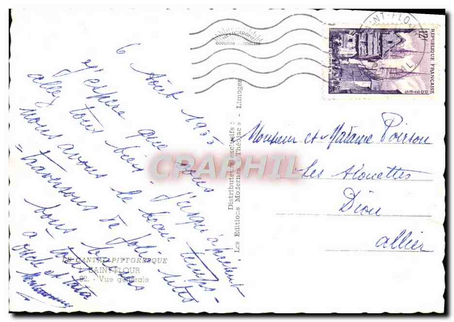 CPM Le Cantal Pittoresque Saint Flour Vue Generale — Back