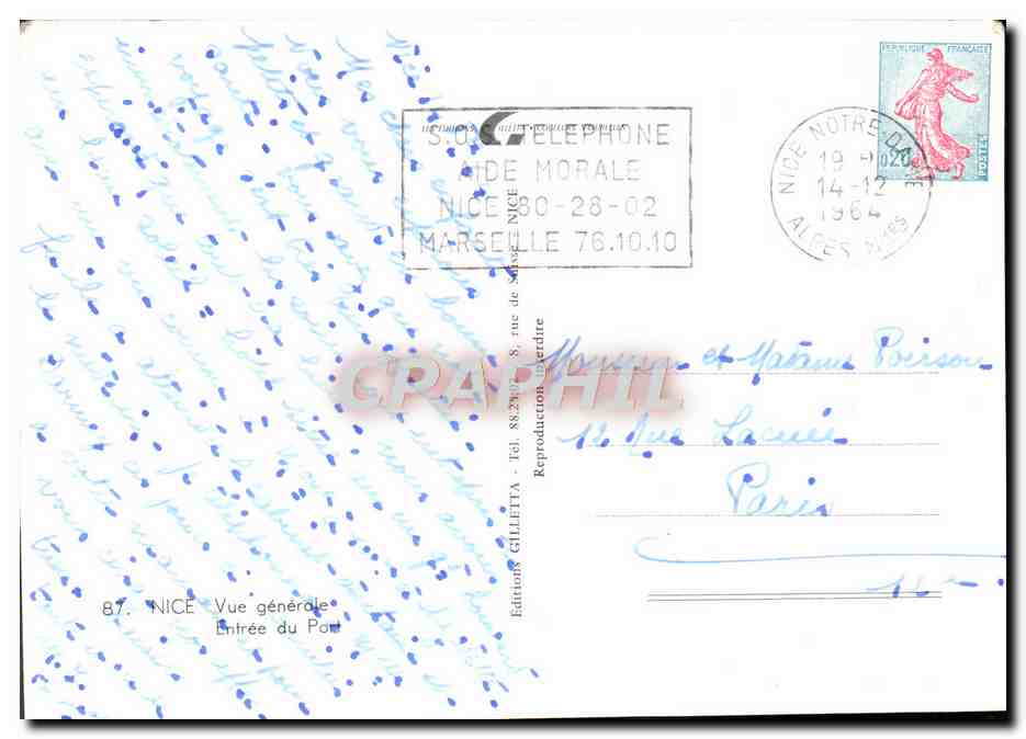 CPM Nice Vue Generale Entree Du Port — Verso