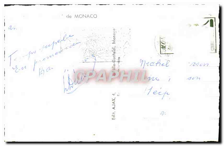 CPM Souvenir De Monaco — Rückseite