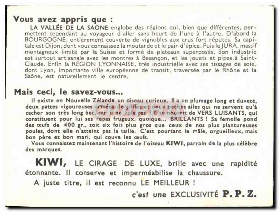 Image Kiwi Cirage La France La Vallee De La Saone Dijon Guignol Besancon Lons Le Saulnier Macon Bourg — Verso
