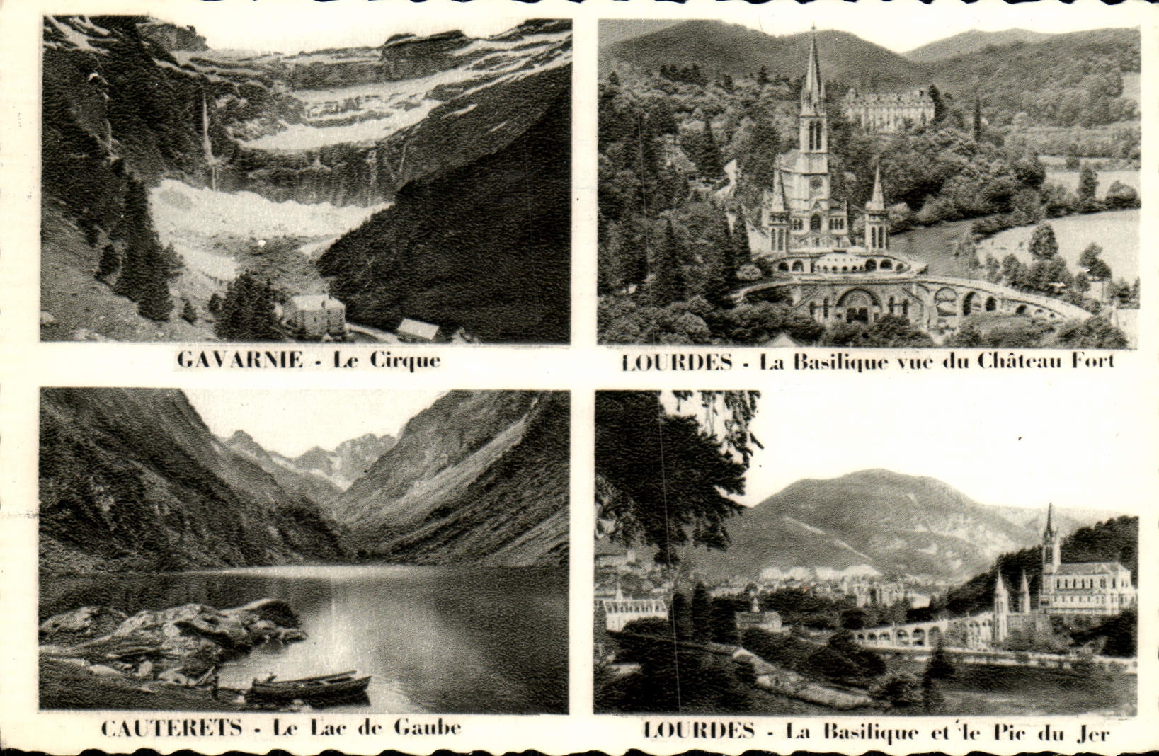 CPM Gavarnie Le Cirque Lourdes La Basilique Vue Du Chateau Fort
