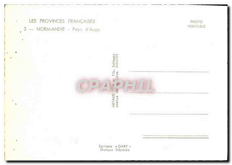 CPM Les Provinces Francaises Normandie Pays d'Auge Lisieux Caen Mezidon Le Havre — Rückseite