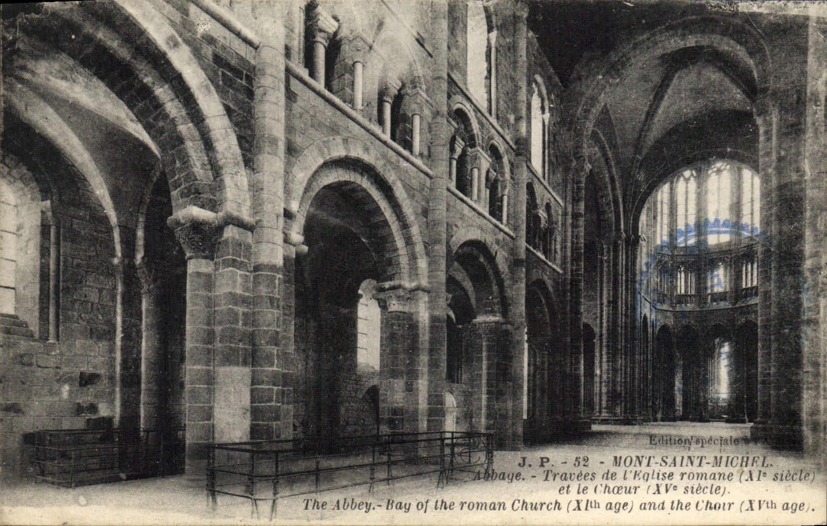 Mont-Saint-Michel - Abbaye - Travaées de l'Église romane (XIe siècle) et le Chœur (XVe siècle) — J.P. - 52 — Édition spéciale