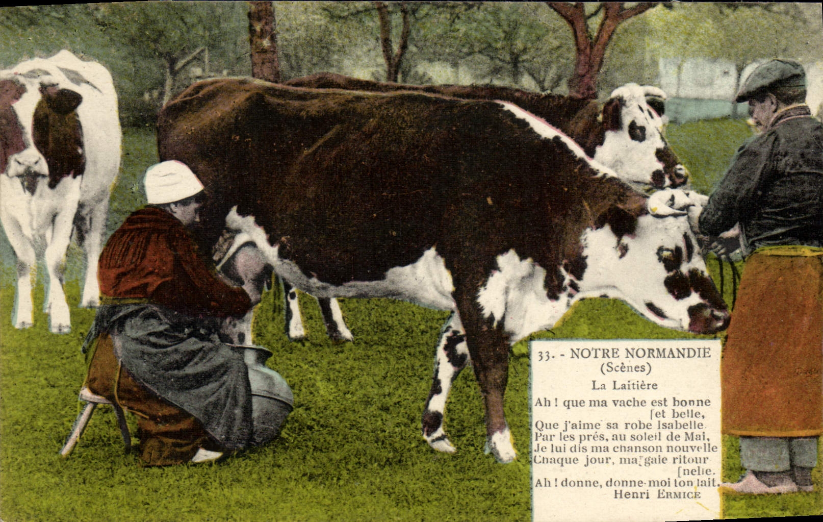 Notre Normandie — Scènes — La Laitière — Édition H. Ermice, Vire, n°33