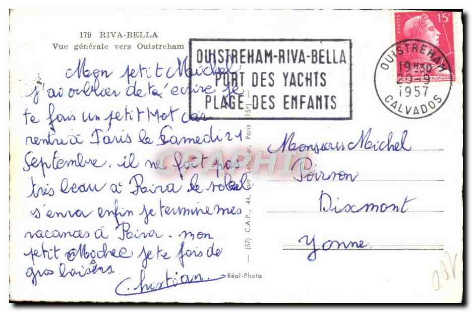 CPM Riva Bella Vue Generale Vers Ouistreham — Rückseite