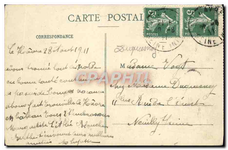 CPA Le Havre La Nouvelle Entree Du Port Phare  — Rückseite