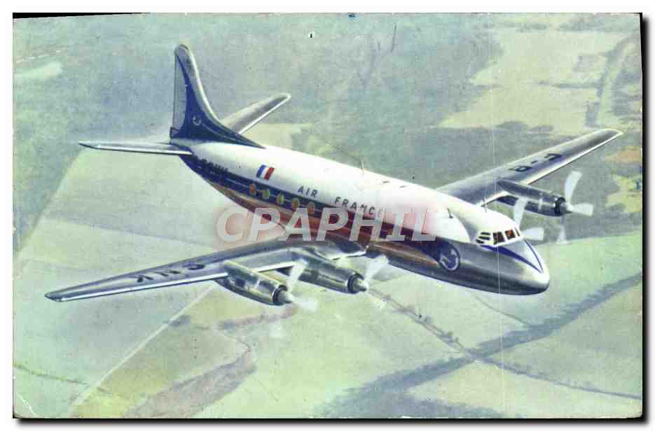 CPM Air France Vickers Viscount Silencieux Et Tres Rapide Avion