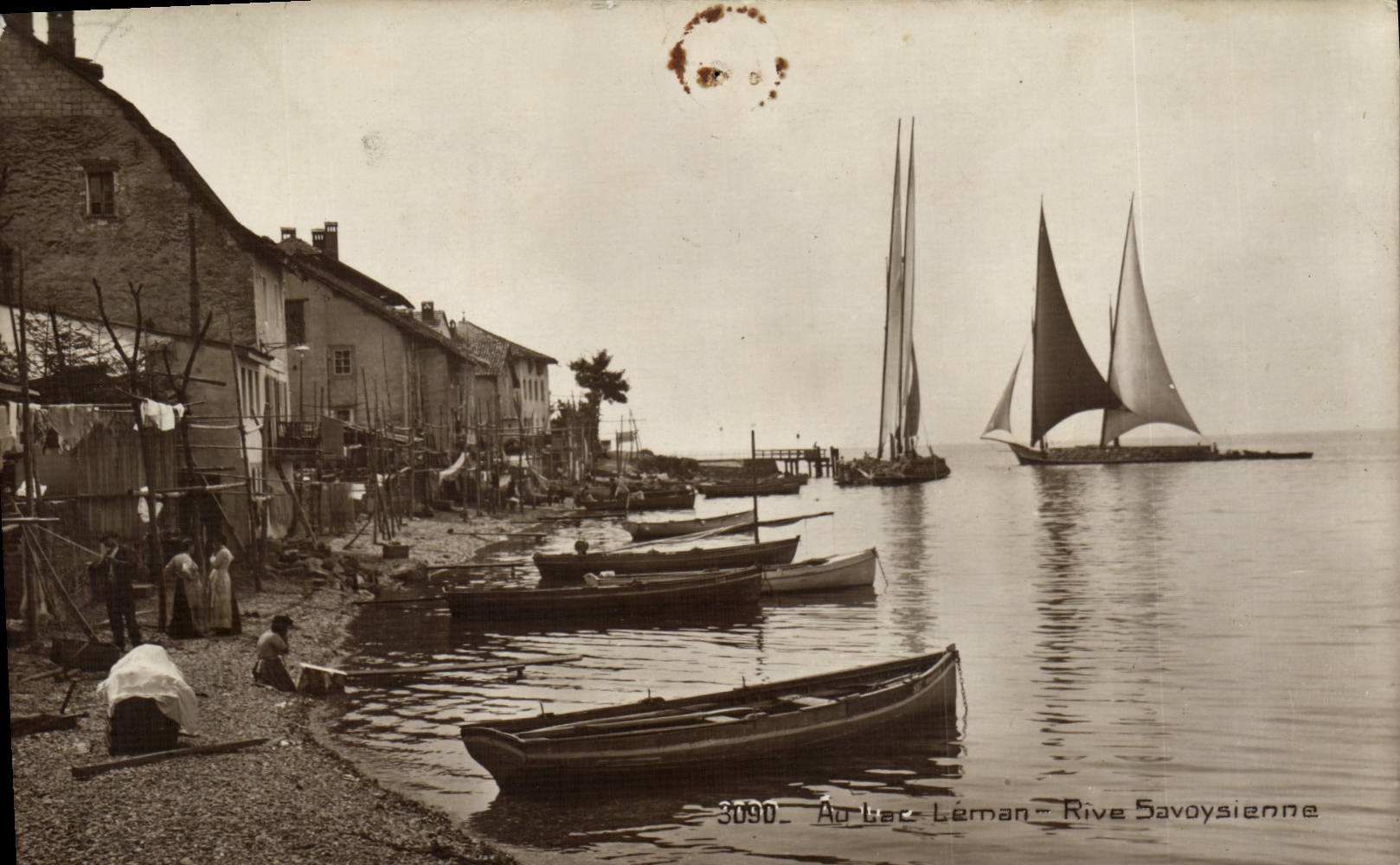 CPA Au Lac Leman Riva Savoysienne Bateaux