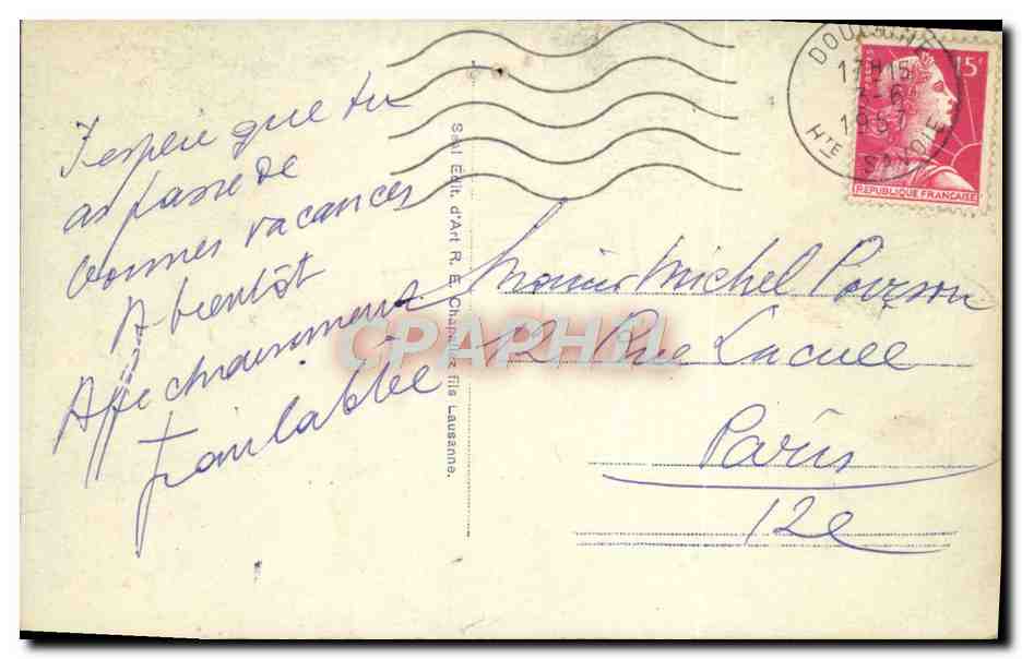 CPA Au Lac Leman Riva Savoysienne Bateaux — Rückseite