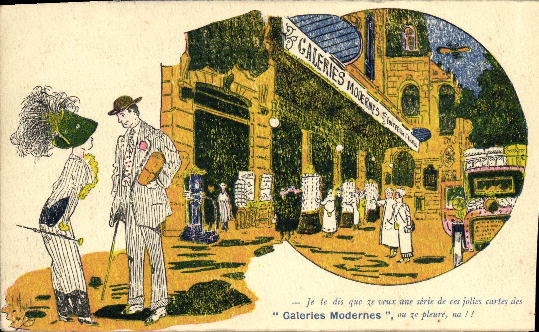 CPA Je Le Dis Que Ze Veux Une Serie De Ces jolies Cartes Des Galeries Modernes