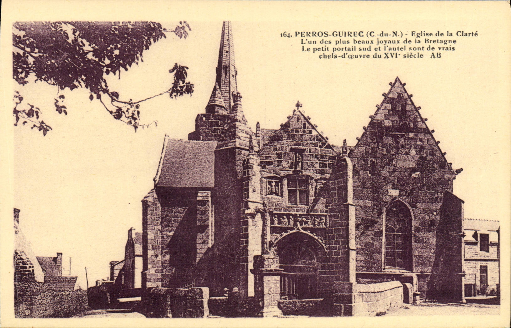 Perros-Guirec (C.-du-N.) — Église de la Clarté — éditeur AB, n° 164