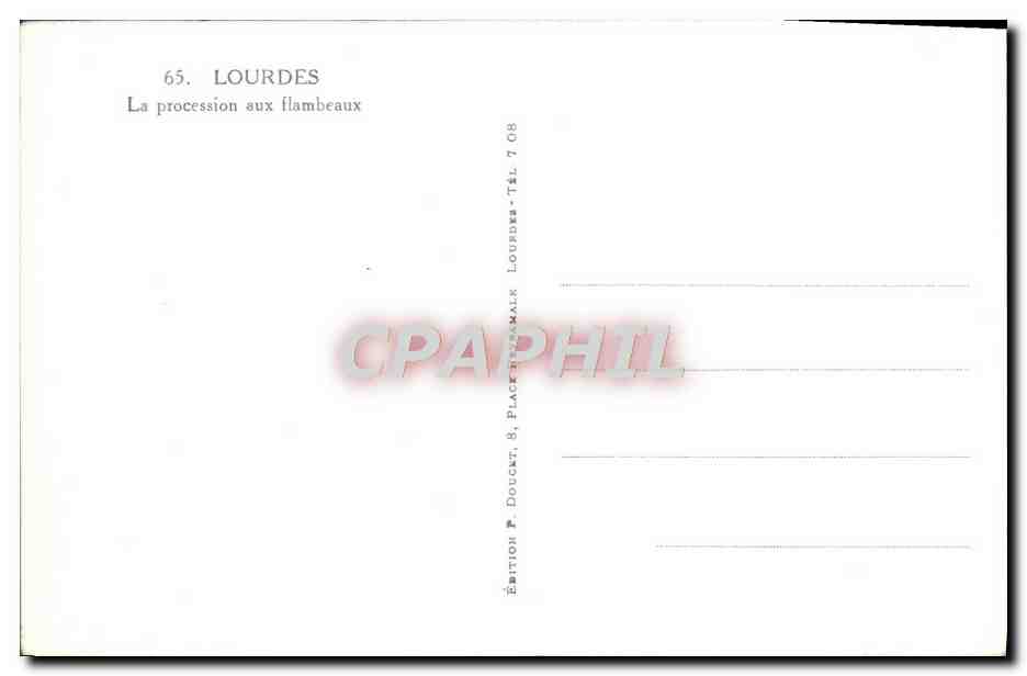 CPM Lourdes La Procession aux Flambeaux — Verso