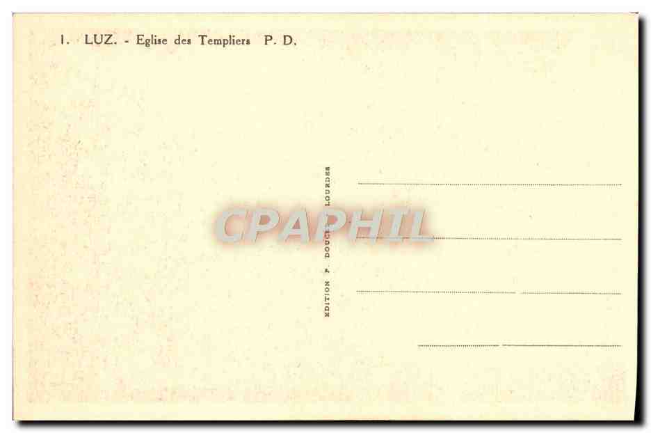 CPA Luz Eglise Des Templiers — Verso