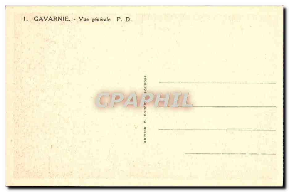 CPA Gavarnie Vue Generale — Verso