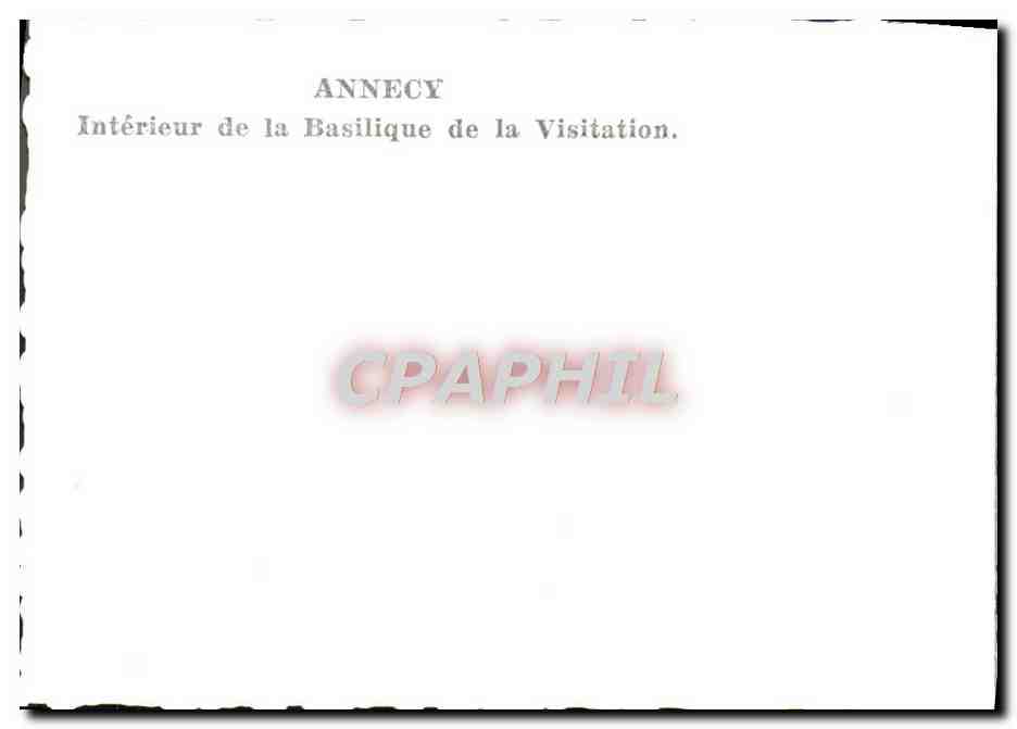 Annecy — Intérieur de la Basilique de la Visitation — CPAPHIL — Rückseite