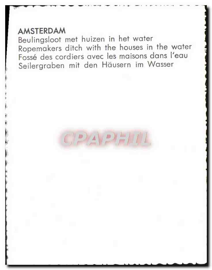 Amsterdam — Beulingsloot avec les maisons dans l'eau — CPAPHIL — Rückseite