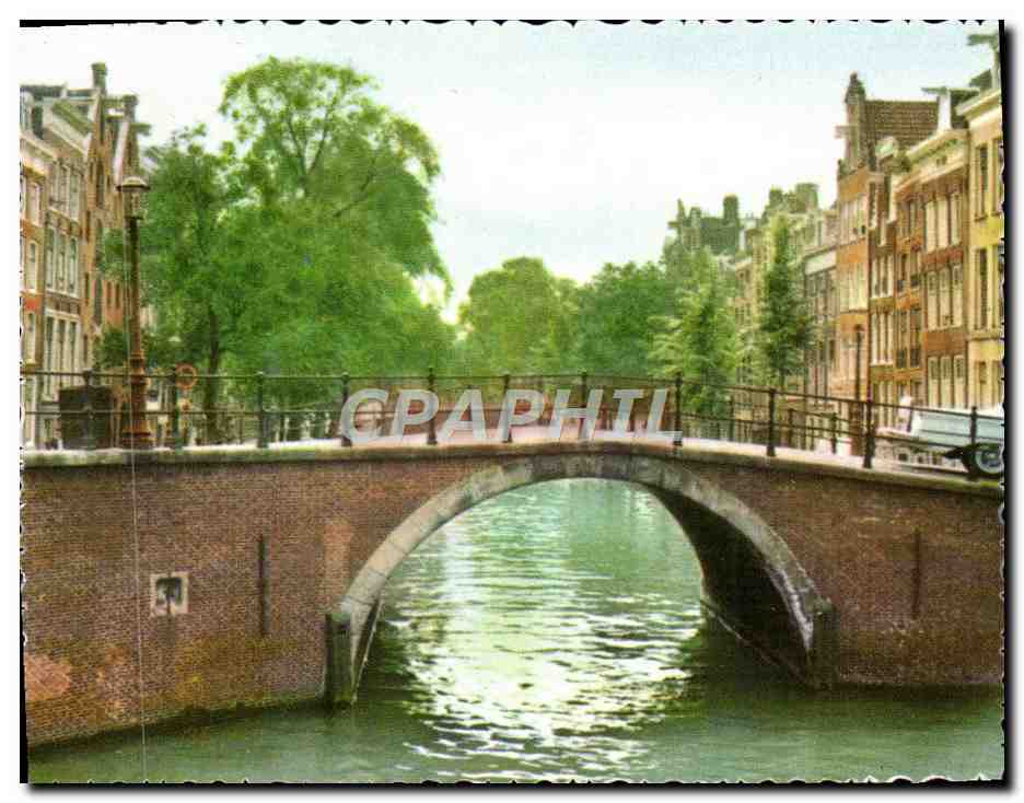 CPM Amsterdam Reguliersgarcaht Met Zeven Bruggen Old Canal With Seven Bridges Following Each other